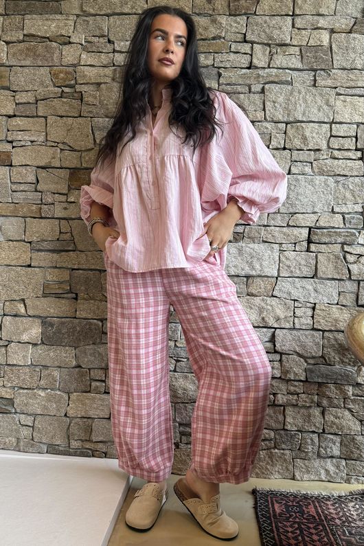 Padstow Stripe Smock Blouse Sugar 